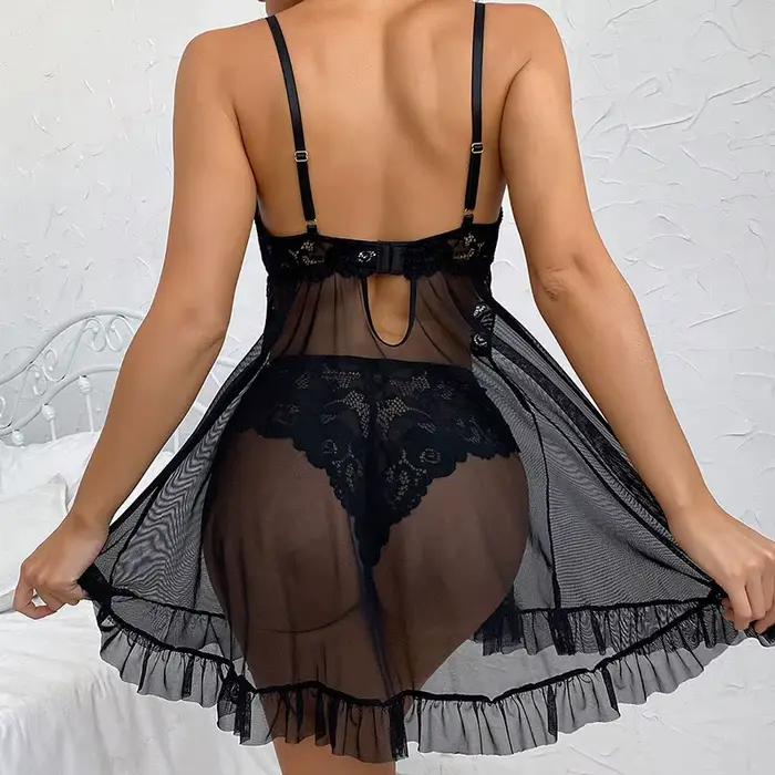 Chemise de nuit pour femme sans manches en polyester et élasthanne, col en V, mince, solide, longueur aux genoux, pour dormir ou occasions spéciales