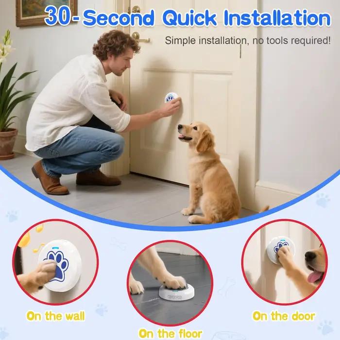 Clochettes d'entraînement pour chiens pour porte, avec 28 sons personnalisables, clochette pour l'apprentissage de la propreté des chiens, résistantes aux morsures et volume réglable