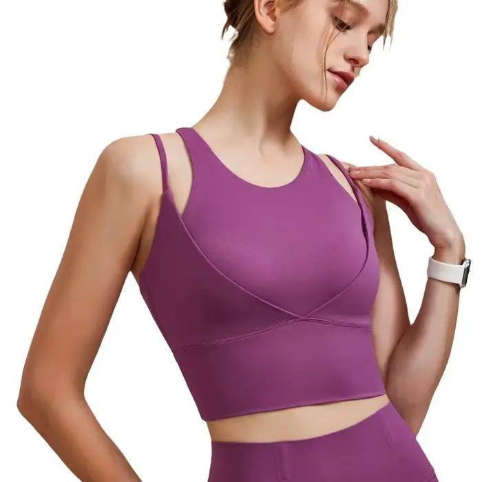 Soutien-gorge de sport avec bretelles absorbant les chocs pour femmes
