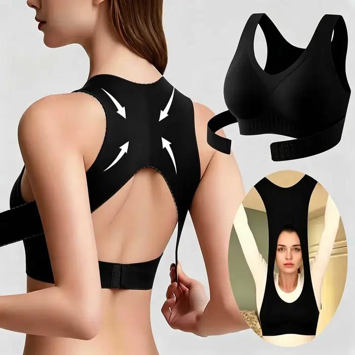 Soutien-gorge anti-affaissement et correcteur de posture avec soutien dorsal et fermeture avant pour femme
