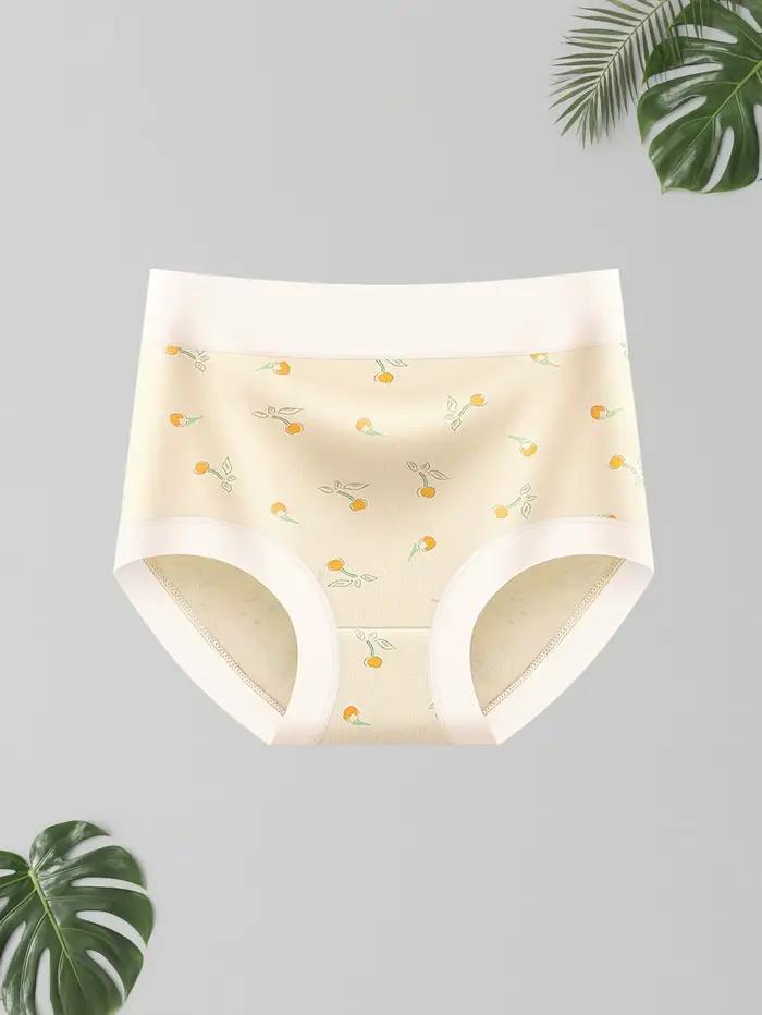 4 pièces culottes pour femmes taille haute à fleurs douces, slips pour femmes sans couture, respirants et confortables