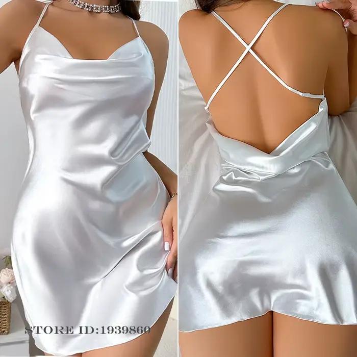 Chemise de nuit à bretelles pour femmes