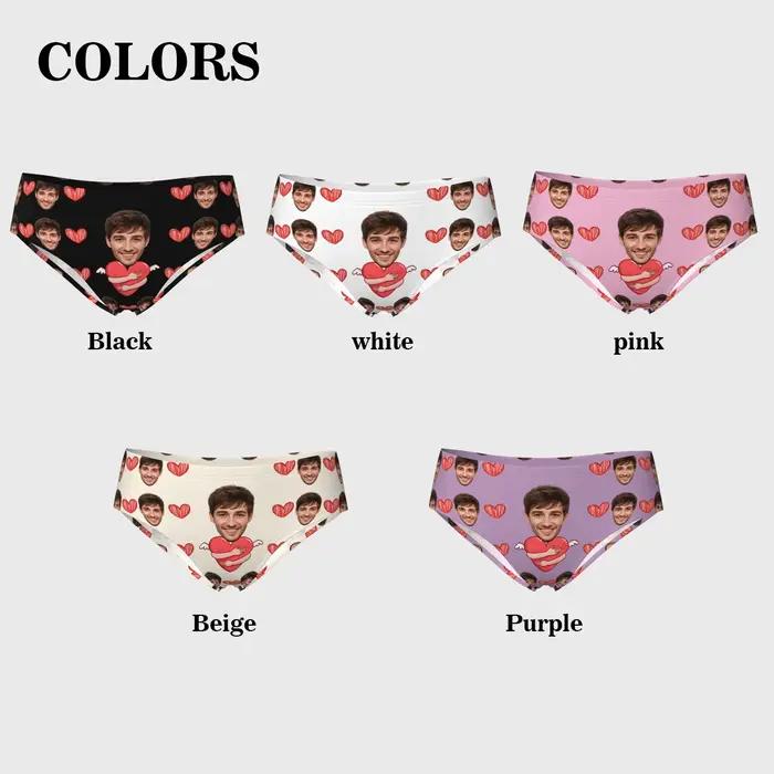 Lingerie personnalisée avec photo du visage pour femmes, cadeau de la Saint-Valentin, lingerie respirante et confortable