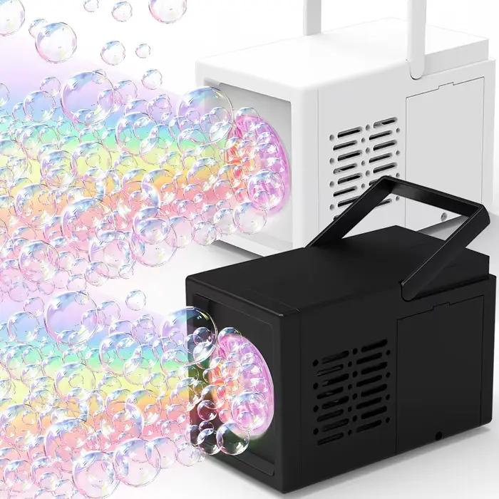 Machine à bulles électrique portative entièrement automatique, jouet d'anniversaire en plein air, sans batterie ni eau à bulles, 10 trous