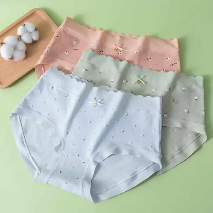 Coton femmes culottes imprimé mignon japonais filles slips Sexy Lingerie taille moyenne respirant sous-vêtements sans couture caleçons culotte