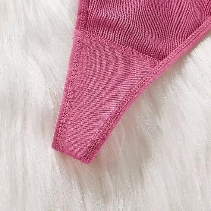 BANNIROU 1 pièces dentelle string sous-vêtements pour femmes Sexy nœud Transparent taille basse culotte femme intimes