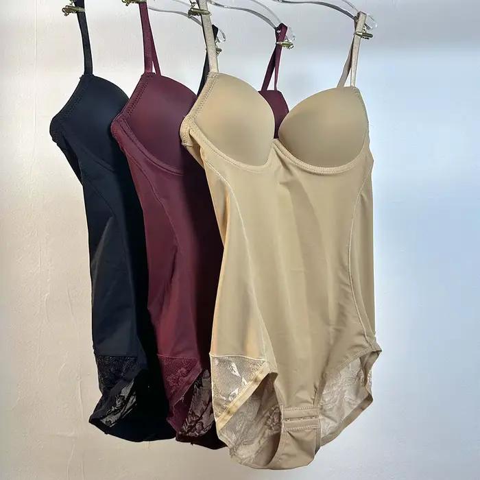 Body sculptant pour femme avec soutien-gorge intégré, amincissant et gainant pour le contrôle du ventre, avec crochets à l'entrejambe