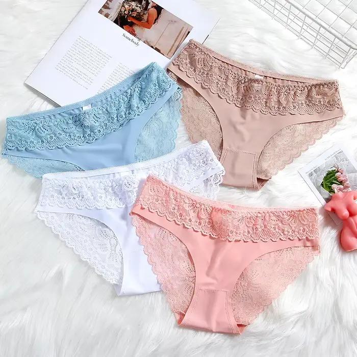 Culotte femme romantique dentelle sous-vêtements transparents taille basse Lingerie Sexy
