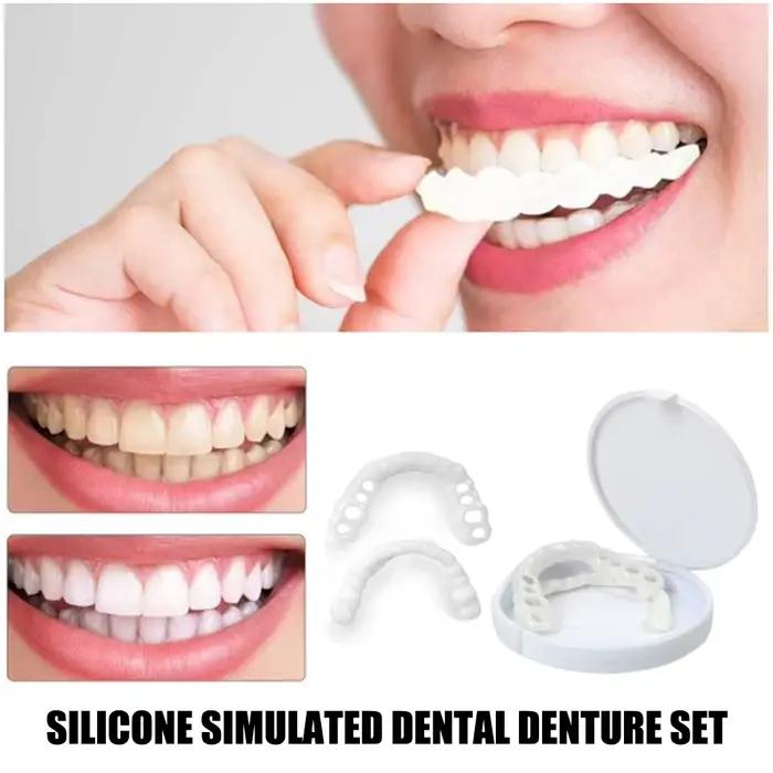 4-6 paires de prothèses dentaires à mâchoire supérieure et inférieure, soins pour prothèses dentaires, confort, protégez vos dents, fausses dents parfaites pour hommes et femmes
