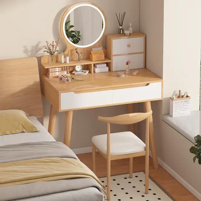 Commode de chambre à coucher pour fille, coiffeuse de célébrité d'Internet, petite chambre à coucher, chambre à coucher moderne, luxe léger, armoire de rangement intégrée