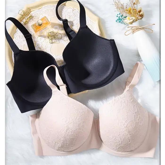 Soutien-gorge en dentelle sans couture pour femmes, confortable, respirant, grande taille, Sexy, à armatures, noir, rose, M L XL 2XL 3XL 4XL