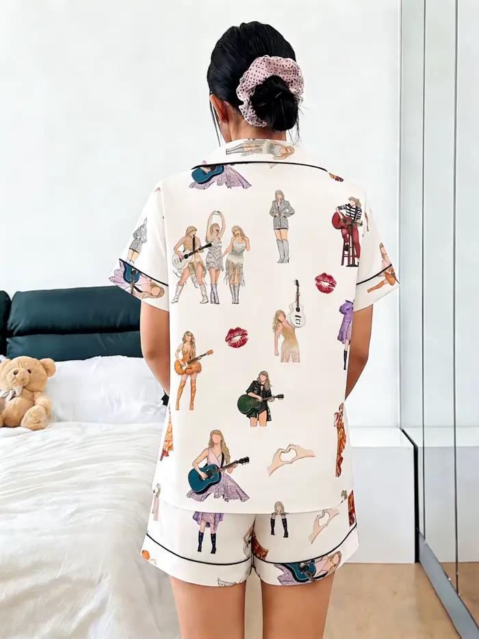 Pyjama femme, cardigan à col rabattu