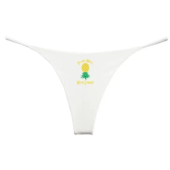 UPSIDE DOWN PINEAPPLE Sous-vêtements chauds en coton pour femme String à fines bretelles double couche