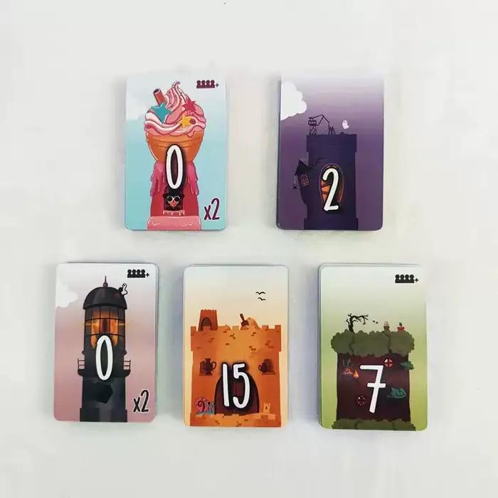 Jeu de société de puzzle d'empilage de tours abstraites 5 Tours, version chinois-anglais, pour les moments de loisirs en groupe