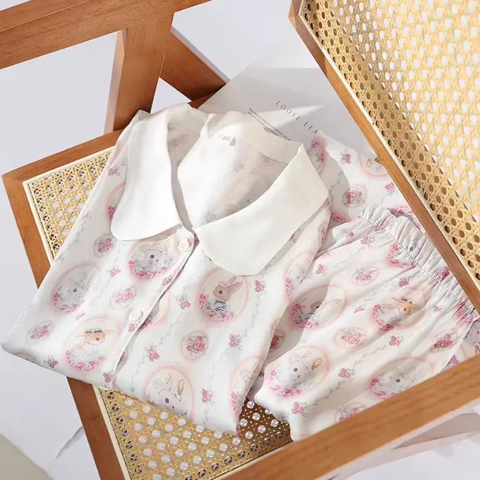 Pyjama Double gaze en coton 2025 pour femmes