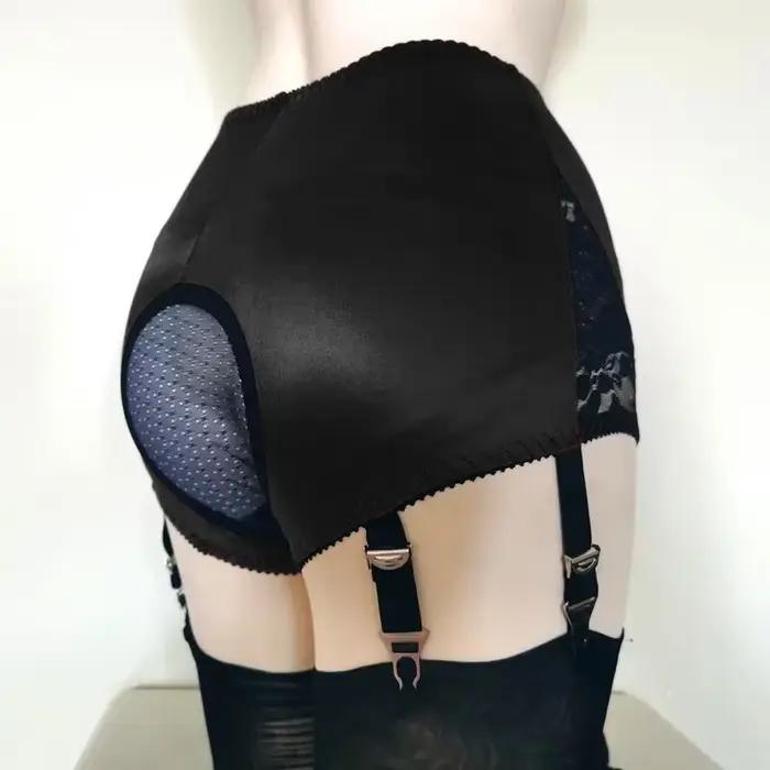 Porte-jarretelles en dentelle florale taille haute pour femmes