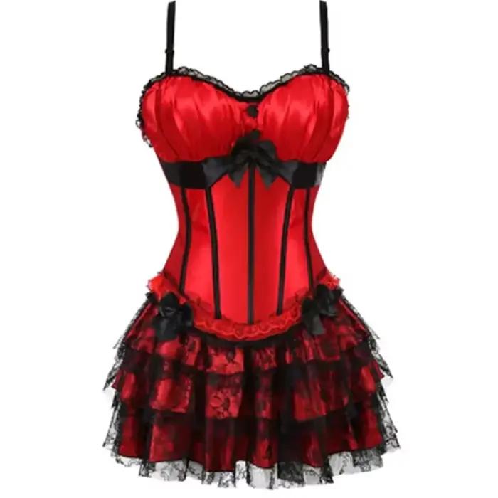 Robe Corset rouge gothique à lacets