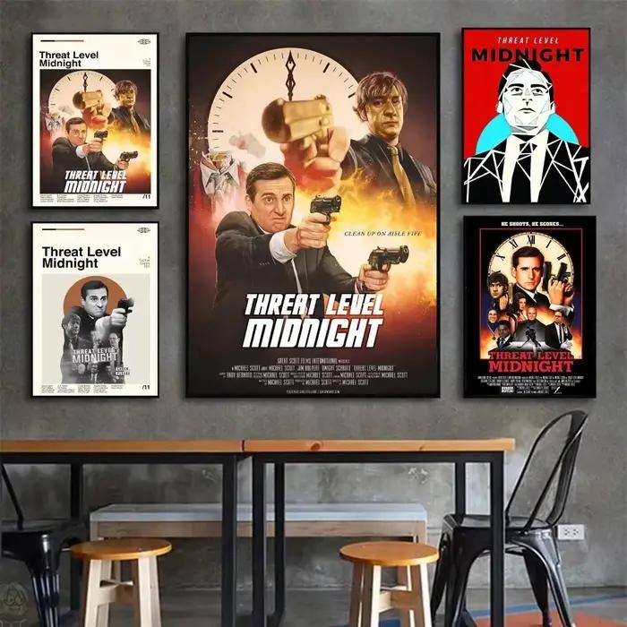 Affiche de film Midnight The Office, Michael Scott, peinture sur toile, image classique pour salon, décoration d'intérieur, niveau de menace