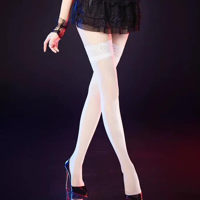 Vêtements de nuit 10 couleurs bas Sexy pour femmes Costumes Transparent Ultra mince femmes cuisse haute bonneterie vert bas érotiques