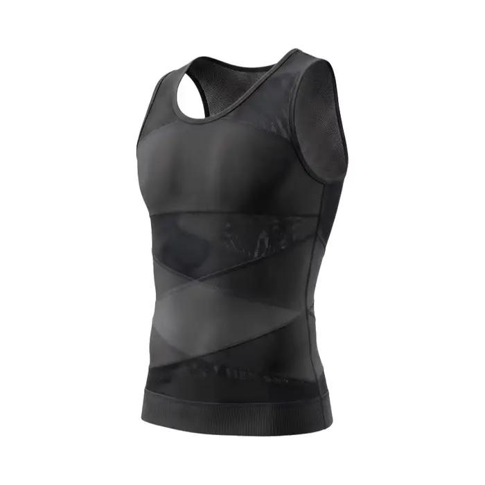 Gilet gainant invisible pour homme – Respirant, amincissant, contrôle abdominal, sous-vêtement intégral en nylon, toutes saisons