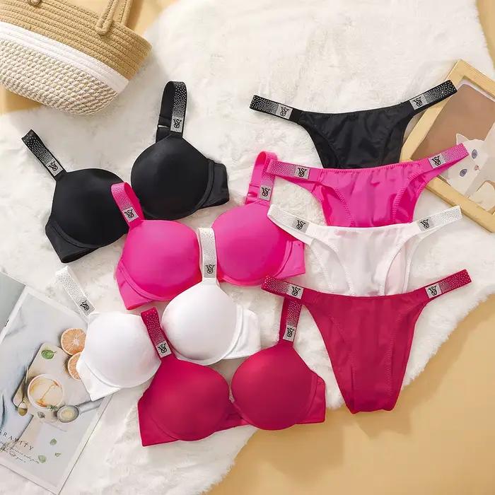 Victoria's Secret Nouvelle Collection Lingerie Sexy en Dentelle Push-Up avec Soutien-Gorge et Culotte