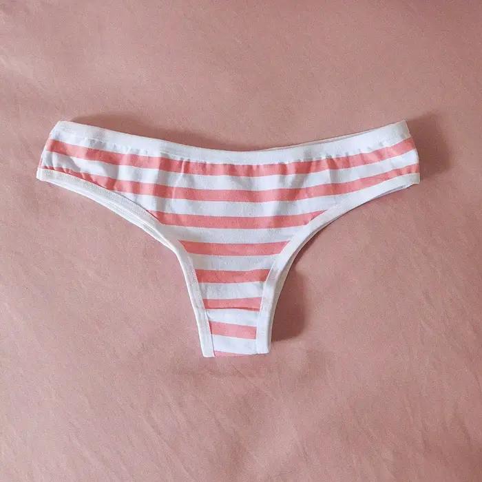 Sexy mignon fille femmes bleu et rose rayure culotte string t-back sous-vêtements