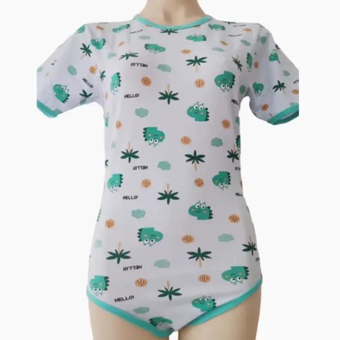 Pyjama combinaison imprimé dessin animé mignon pour adulte, combinaison bébé à boutons-pression, combinaison ABDL, combinaison couple adulte, doux et confortable