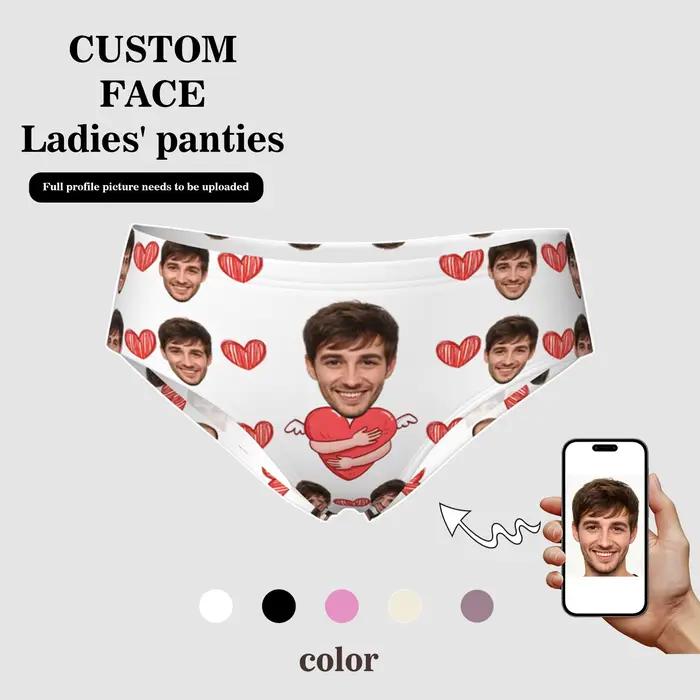 Lingerie personnalisée avec photo du visage pour femmes, cadeau de la Saint-Valentin, lingerie respirante et confortable