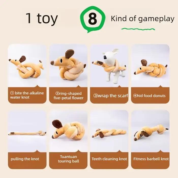 Jouet sonore pour chien Teckel, peluche interactive pour animaux de compagnie, anti-ennui et pour le nettoyage des dents