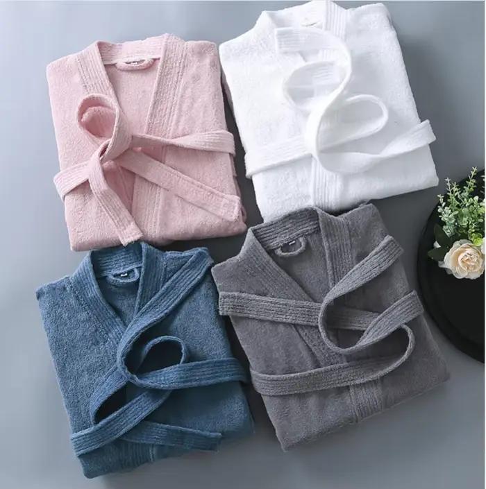 100 coton Terry peignoir vêtements de nuit chemise de nuit printemps automne serviette matériel longue maison Robe de chambre absorbant Yukata pyjamas Robe