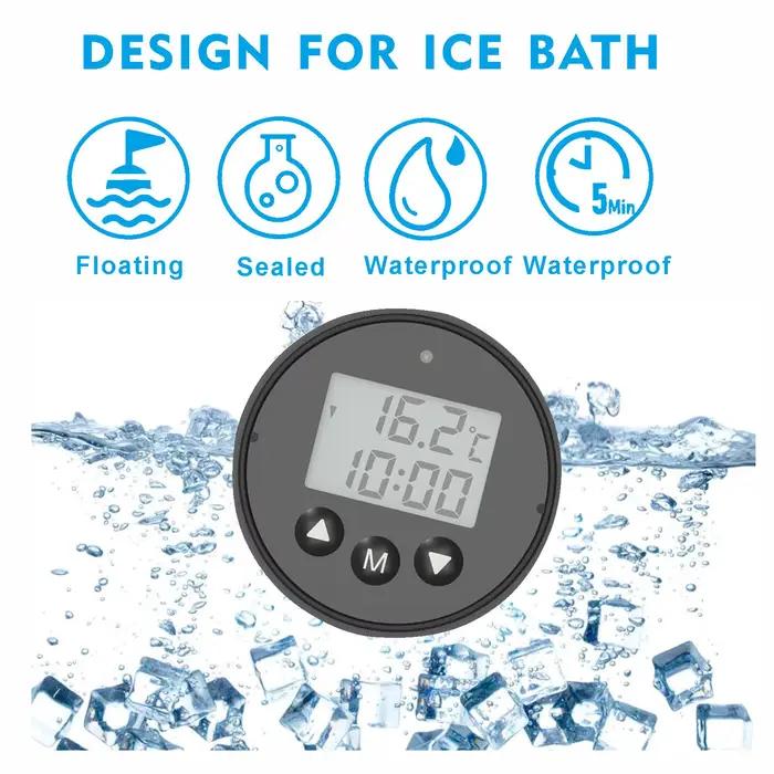 Thermomètre numérique de bain de glace flottant électronique Ip67, outil de défi de seau à glace à température froide, minuterie de plongée froide pour nager en plein air