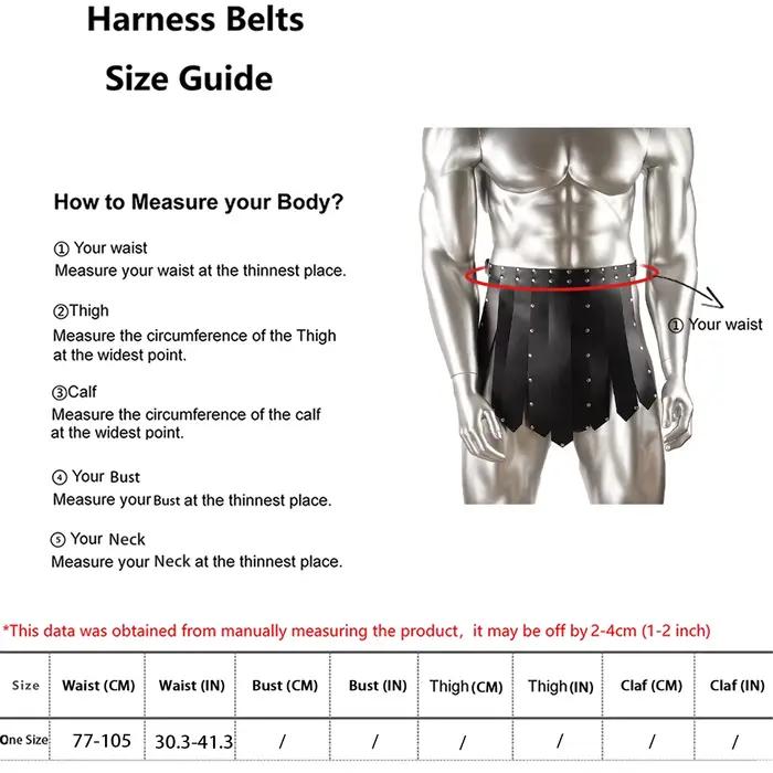 Harnais de lingerie en cuir PU pour hommes, jupe de gladiateur et harnais de poitrine pour hommes, sangles en cuir PU, harnais kilt en cuir PU pour hommes