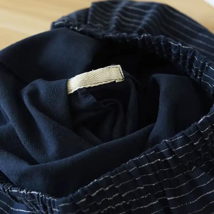 Pyjama Kimono Japonais pour Homme, en Coton, à Manches Courtes, Pantalon d'Été Simple, pour Service à Domicile