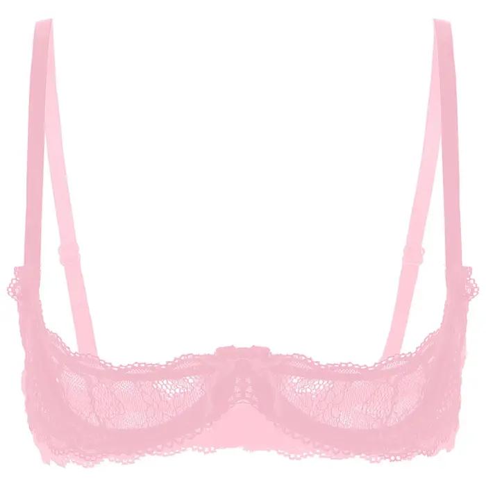 Soutien-gorge push-up sexy en dentelle transparente pour femme