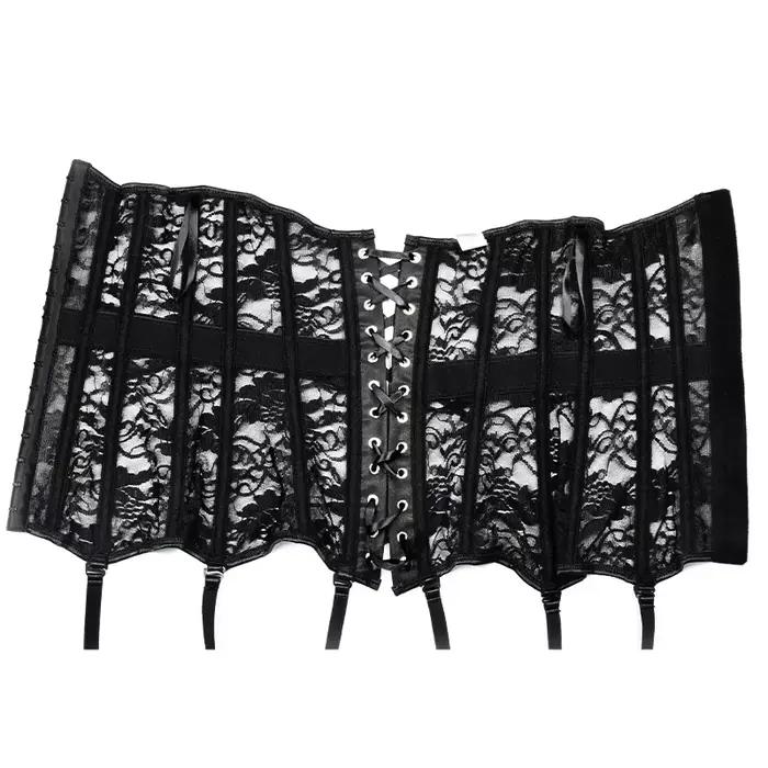 Corset sous le buste avec ceinture jarretelles, Lingerie Sexy, S-6XL