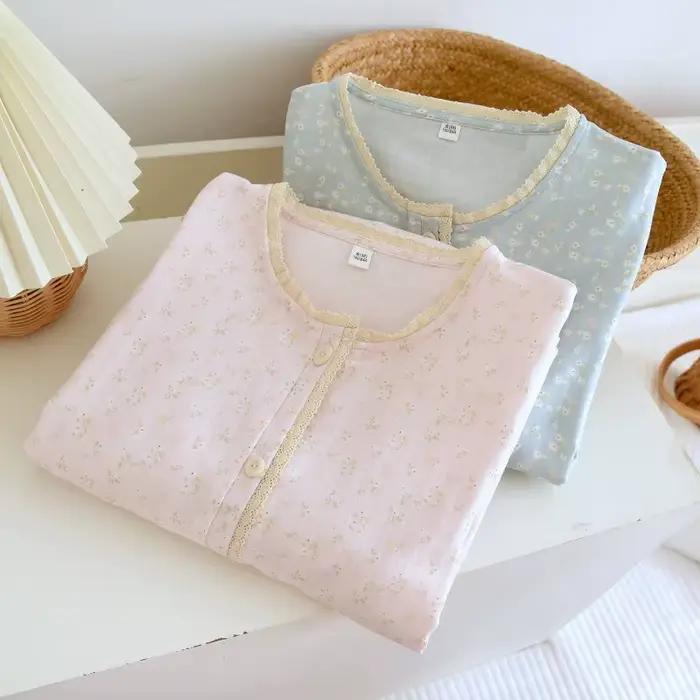 Chemise de nuit ultra-douce 100 % pur coton double gaze pour femme