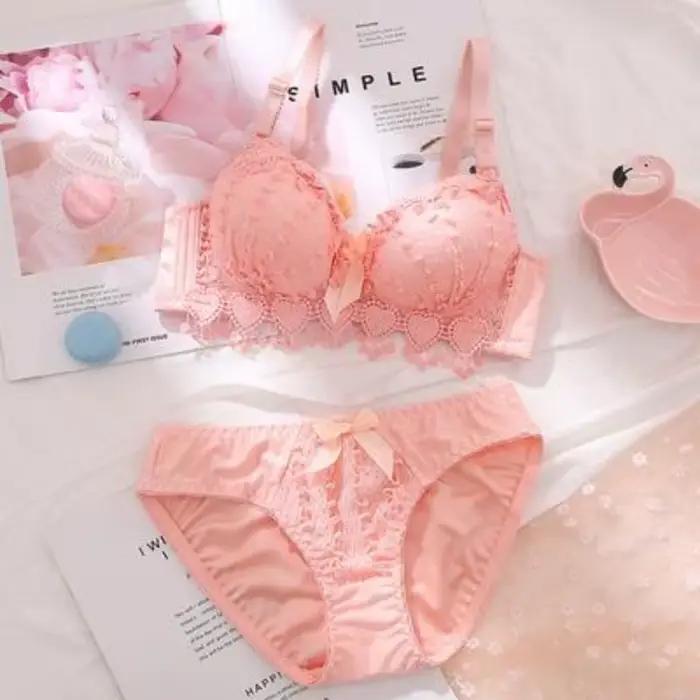 Ensemble de soutien-gorge et culotte en acrylique avec broderie florale pour femmes, grande taille, confortable et respirant