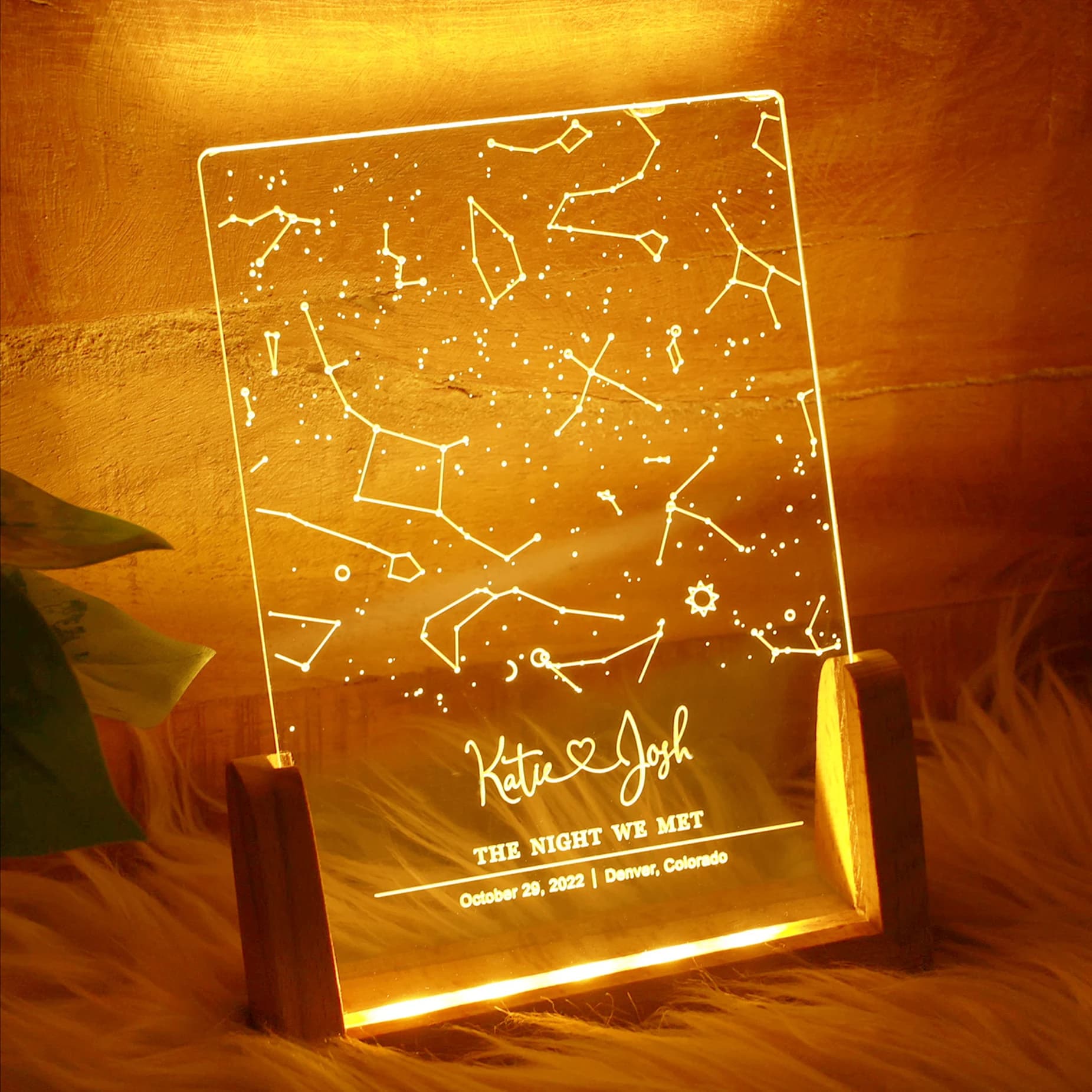 Lampe graphique de Constellation personnalisée, veilleuse de chambre à coucher personnalisée pour Co