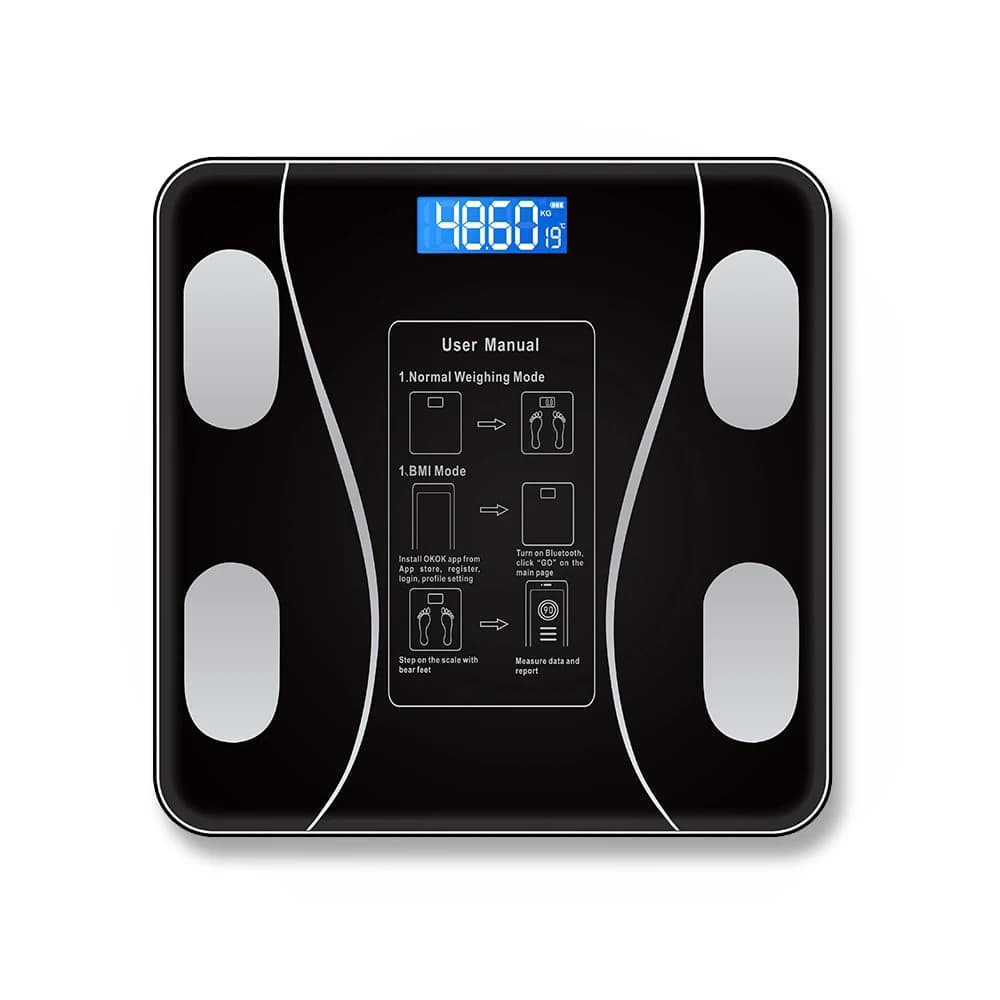 Balance de graisse corporelle intelligente sans fil, numérique, pour salle de bain, analyseur de Com