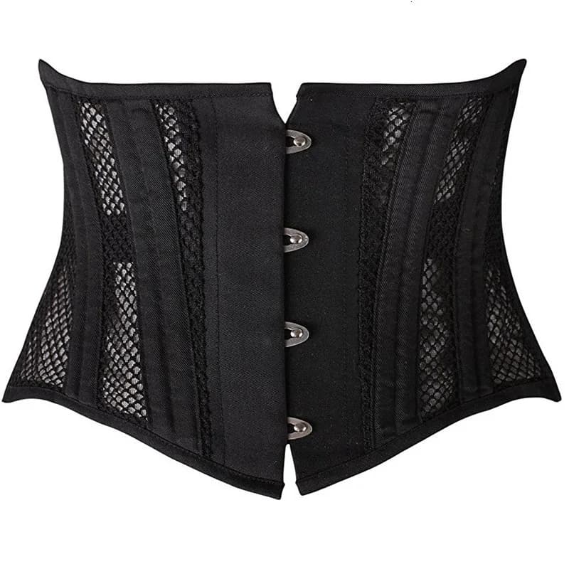 Corset sous le buste pour femme, torse court désossé en acier, serre-taille en maille respirante, co