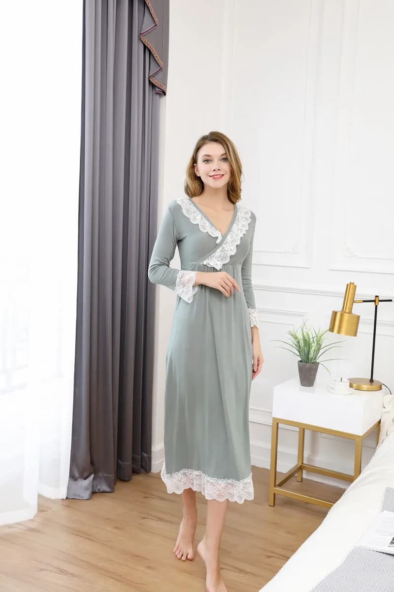 Chemise de nuit à col en V profond pour femmes, vêtements de nuit élastiques respirants, robe de nui