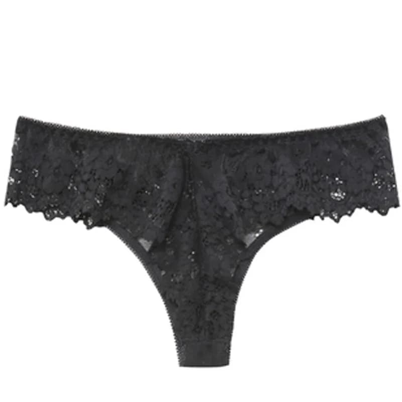 CINOON Sexy culottes femmes dentelle taille basse solide Sexy slips broderie String Transparent évid