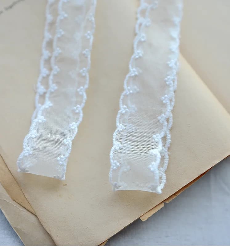Tissu à broder pour jupe et grill, accessoires pour vêtements bricolage, lait injLace, 3cm, 4 m