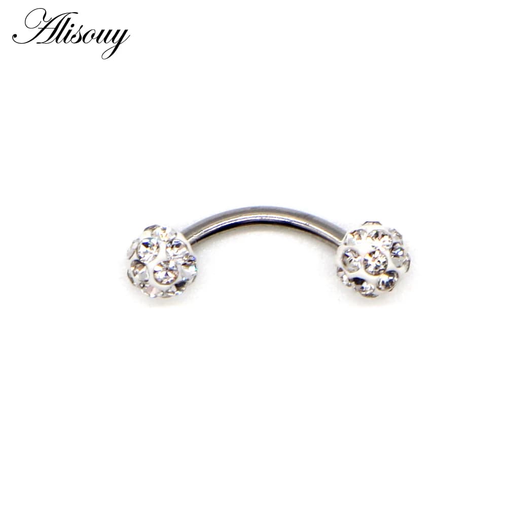 Alisouy 1Pc Disco sourcil Piercing industriel Labret barre corps bijoux en acier inoxydable Helix Pi