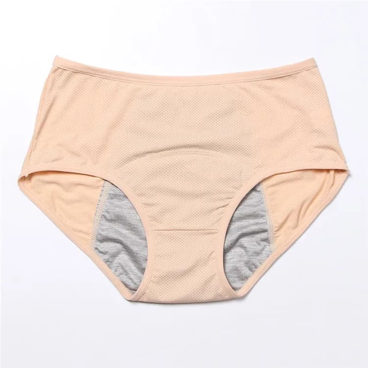 Culotte Menstruelle Imperméable en Coton pour Femme, Sous-Vêtement Physiologique, Grande Taille, Lin