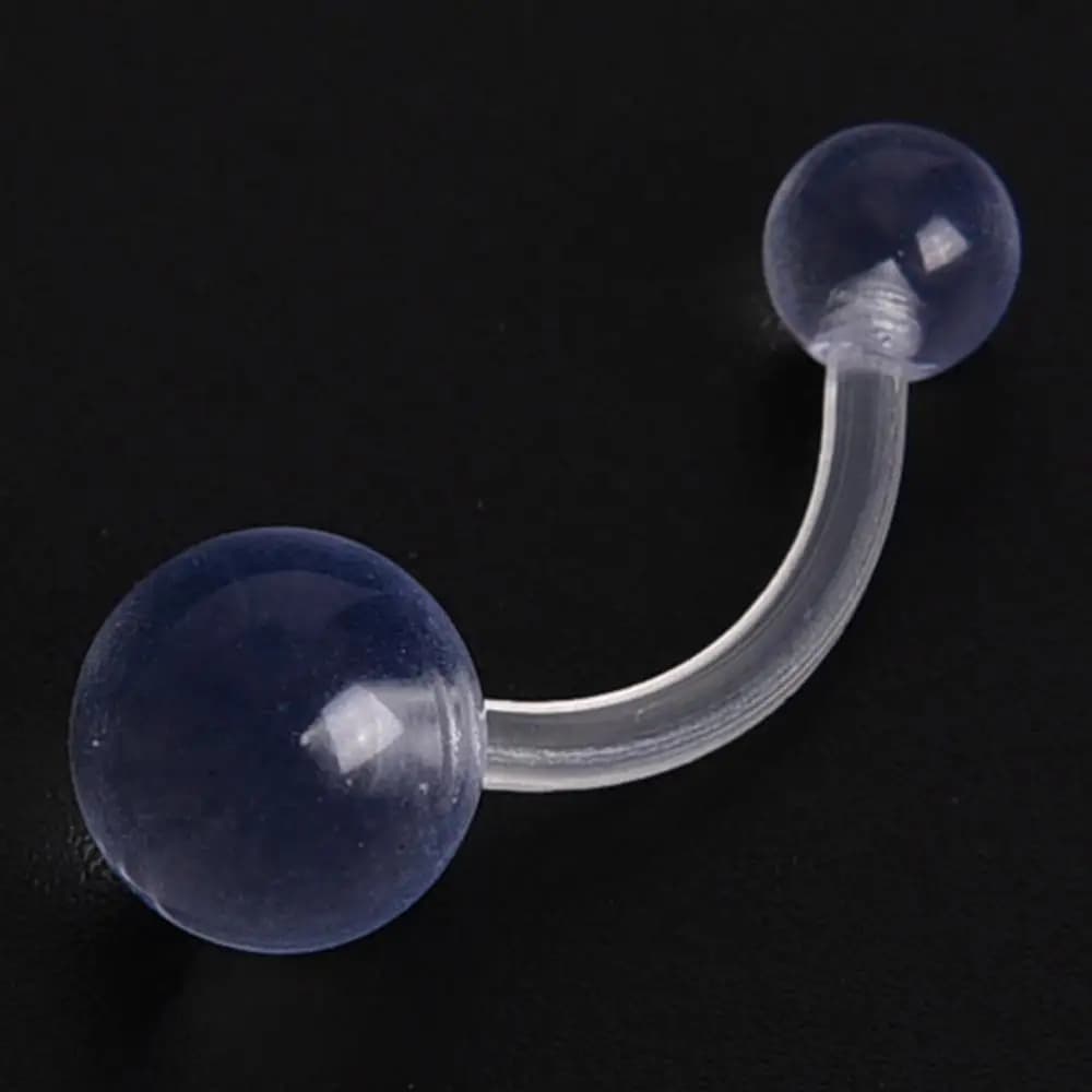 2 pièces/lot boule acrylique transparente Punk Bar anneau à lèvres Silicone sourcil Piercing industr