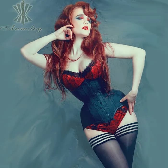 Taille fine 3-7 pouces! Corset désossé en acier de qualité, corset sous le buste, corselet amincissa