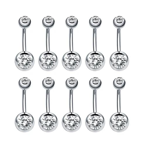 10 pièces/lot Piercings de Nombril en acier inoxydable strass anneaux de Nombril boule Ombligo Nombr