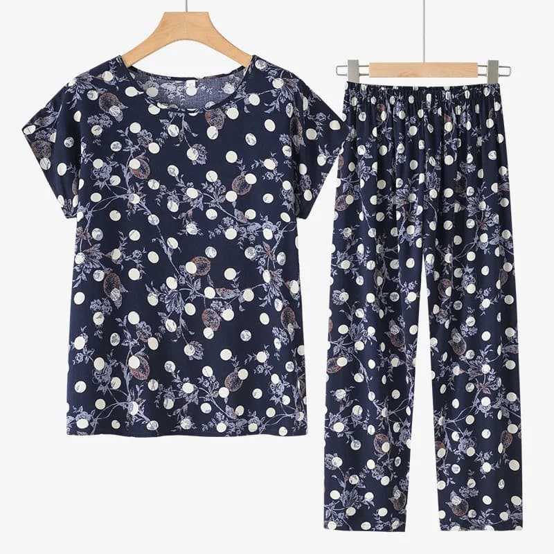 XL-5XL grande taille femmes pyjamas imbibés nouveau coton rayonne vêtements de nuit à manches courte