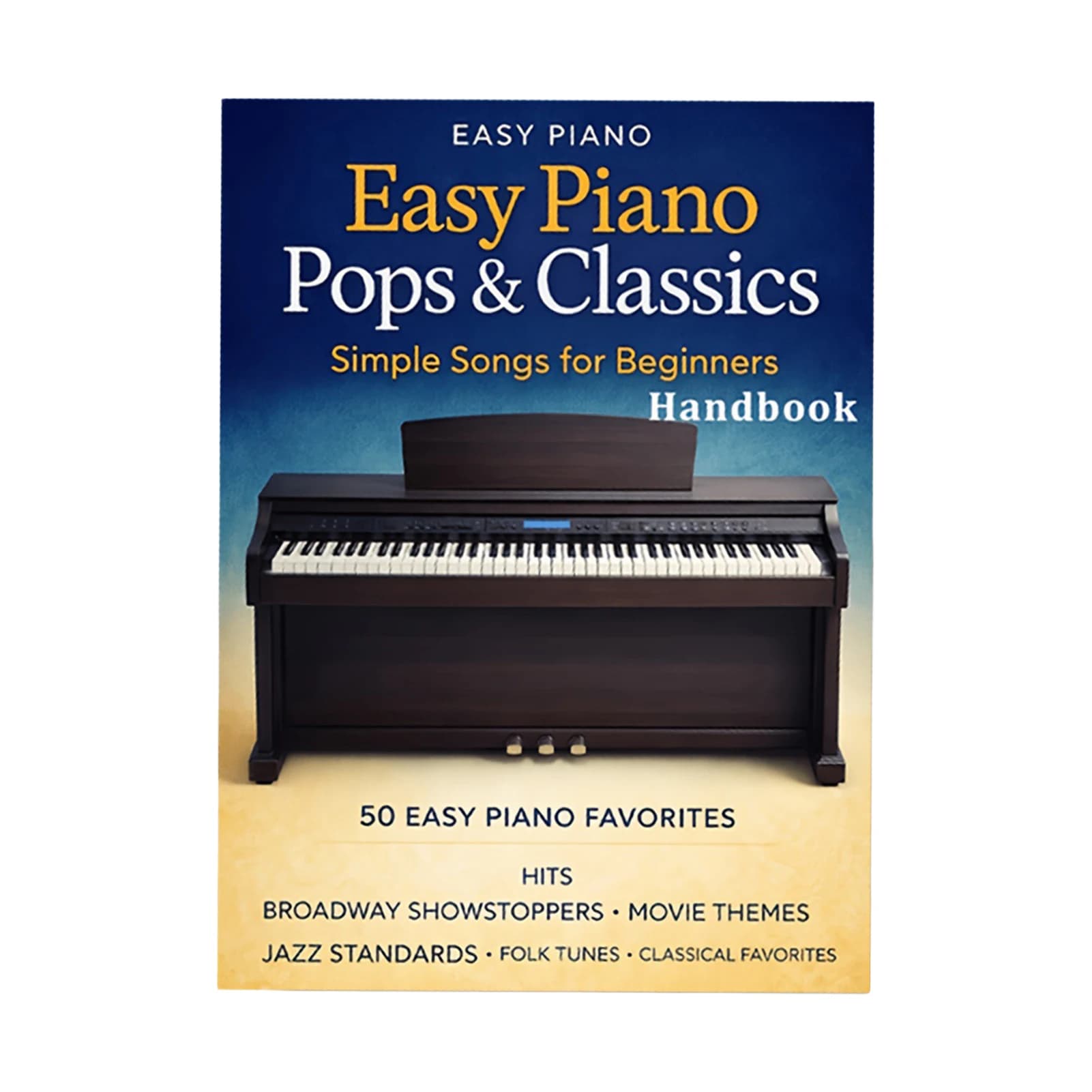 Livre de partitions de piano pour débutants avec des morceaux classiques faciles, notation simplifié